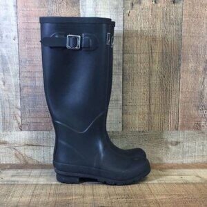 Joules Black Glossy Field Welly Wellington Boots Womens 5 Pull On‎ Waterproof